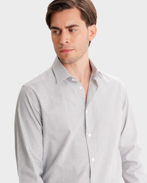 Imagem 0 de Camisa de Manga ComprIda às Riscas 100% Algodão