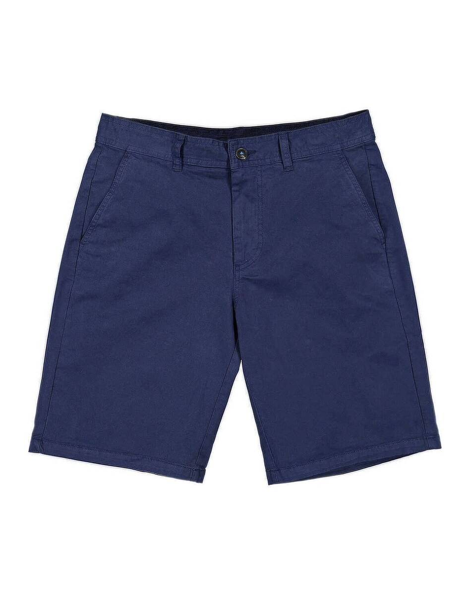 Calções Bermudas em algodão com elastano Azul-marinho-1