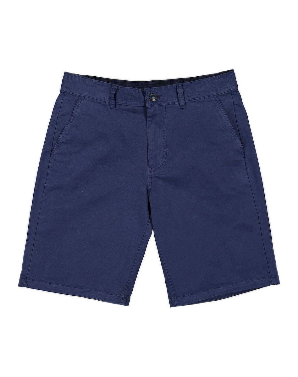 Calções Bermudas em algodão com elastano Azul-marinho-1