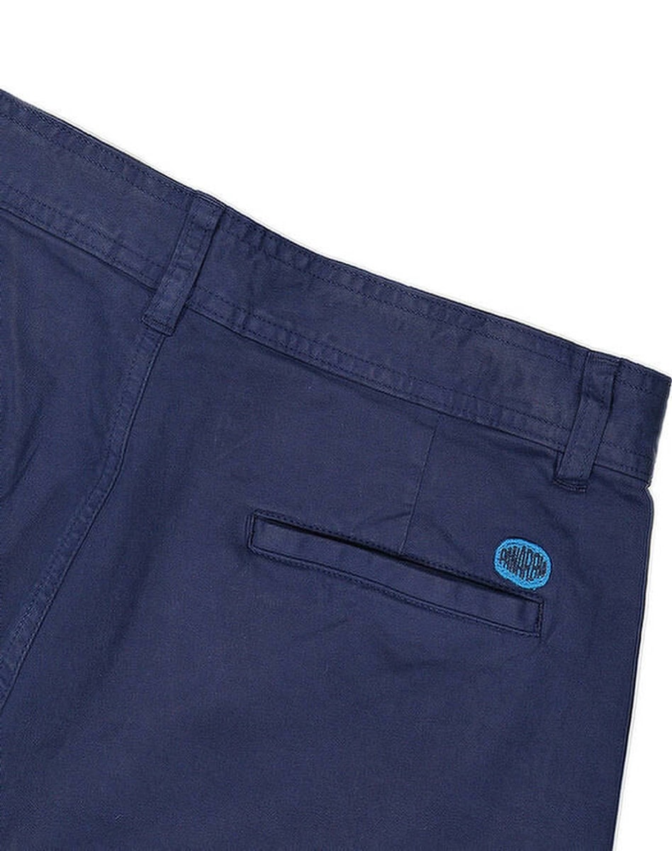 Calções Bermudas em algodão com elastano Azul-marinho-5