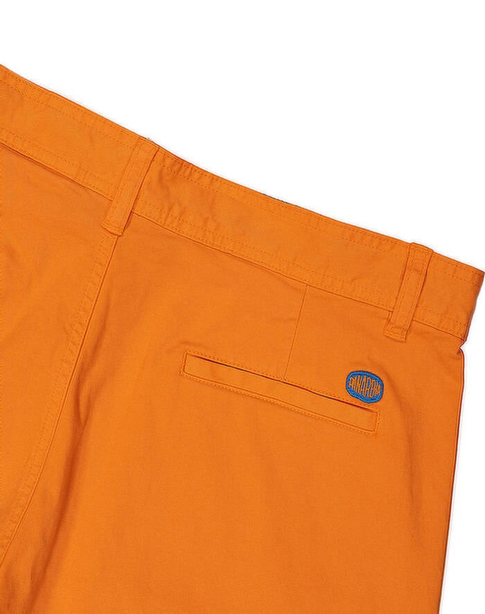 Calções Bermudas em algodão com elastano Laranja-4