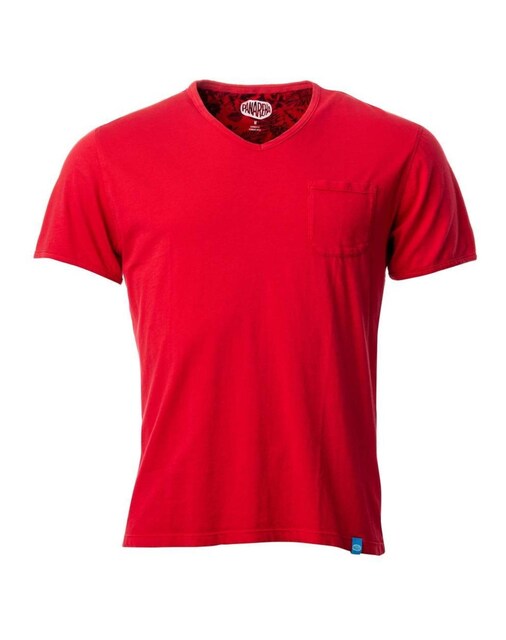 Imagem 0 de T-shirt com decote em bico em algodão