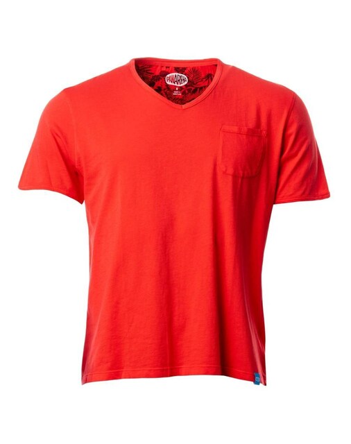 Imagem 0 de T-shirt com decote em bico em algodão