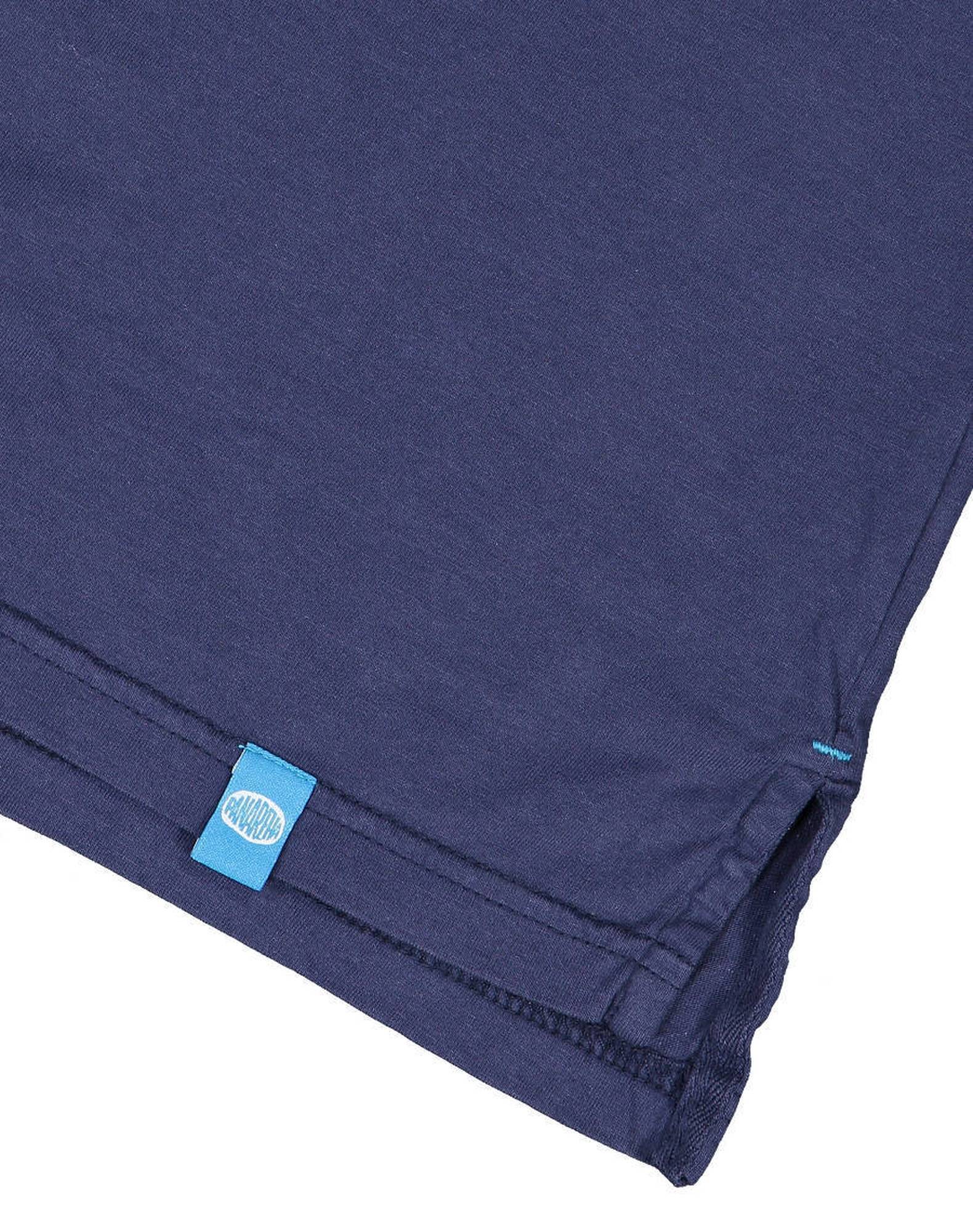 Polo com bolso em jersey de algodão orgânico Azul-marinho-5