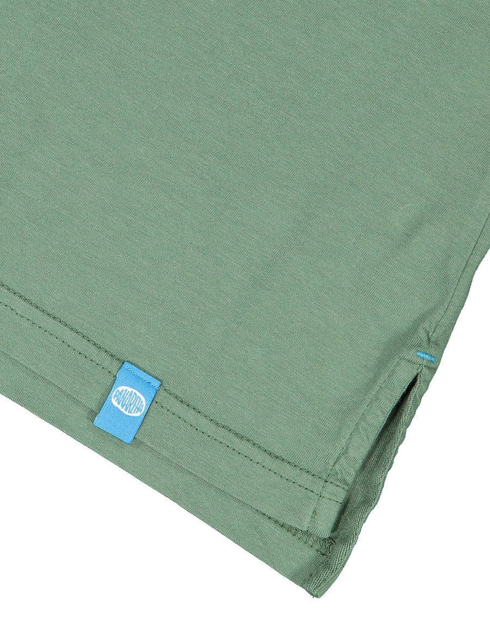 Polo com bolso em jersey de algodão orgânico Verde-militar-5