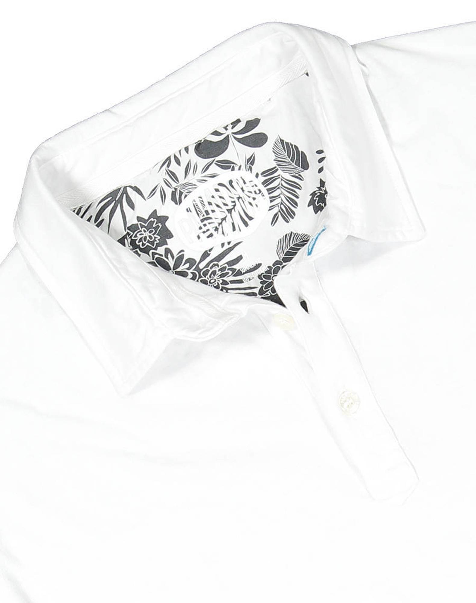 Polo com bolso em jersey de algodão orgânico Branco-4