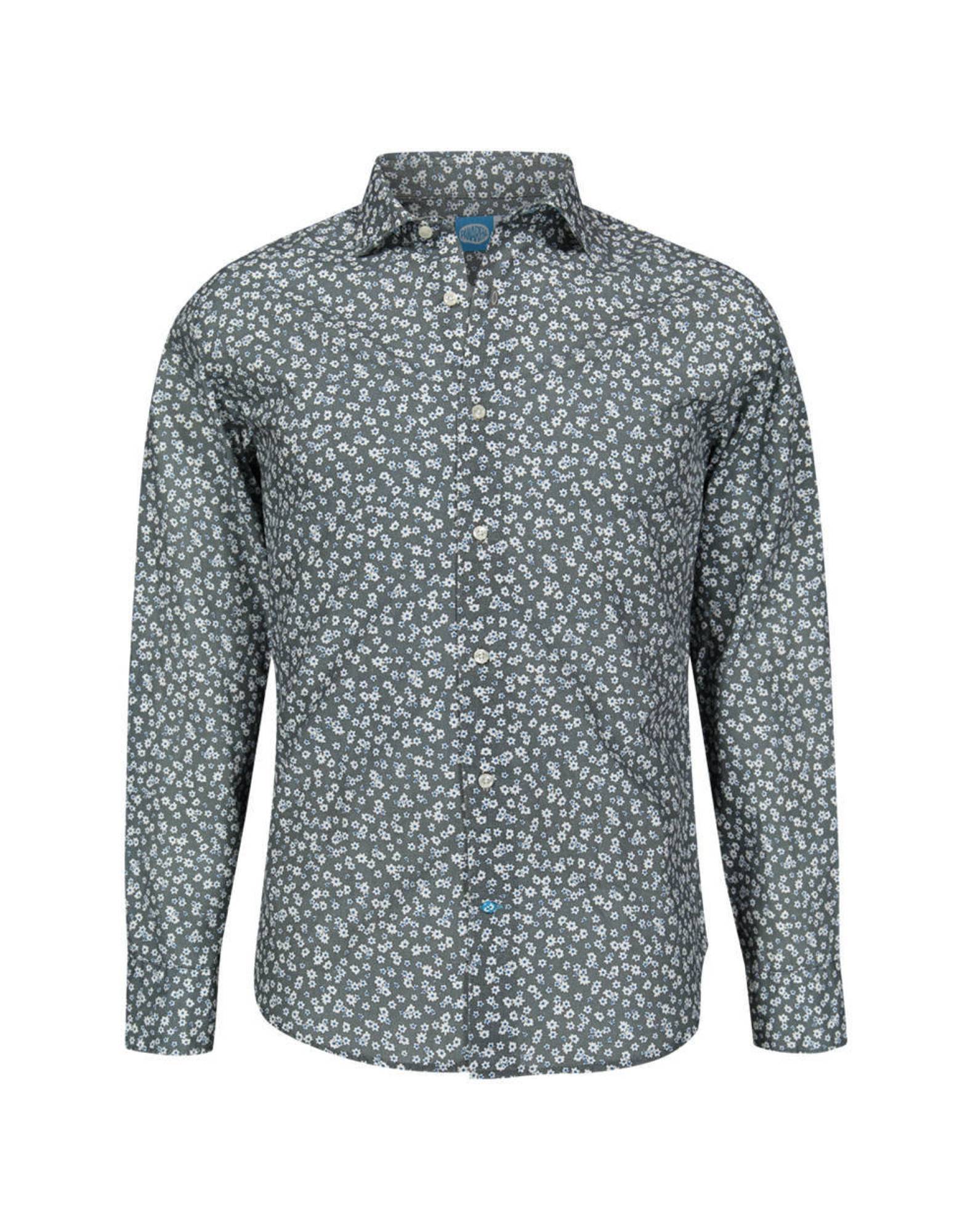 Camisa Floral em algodão orgânico Cinzento-1