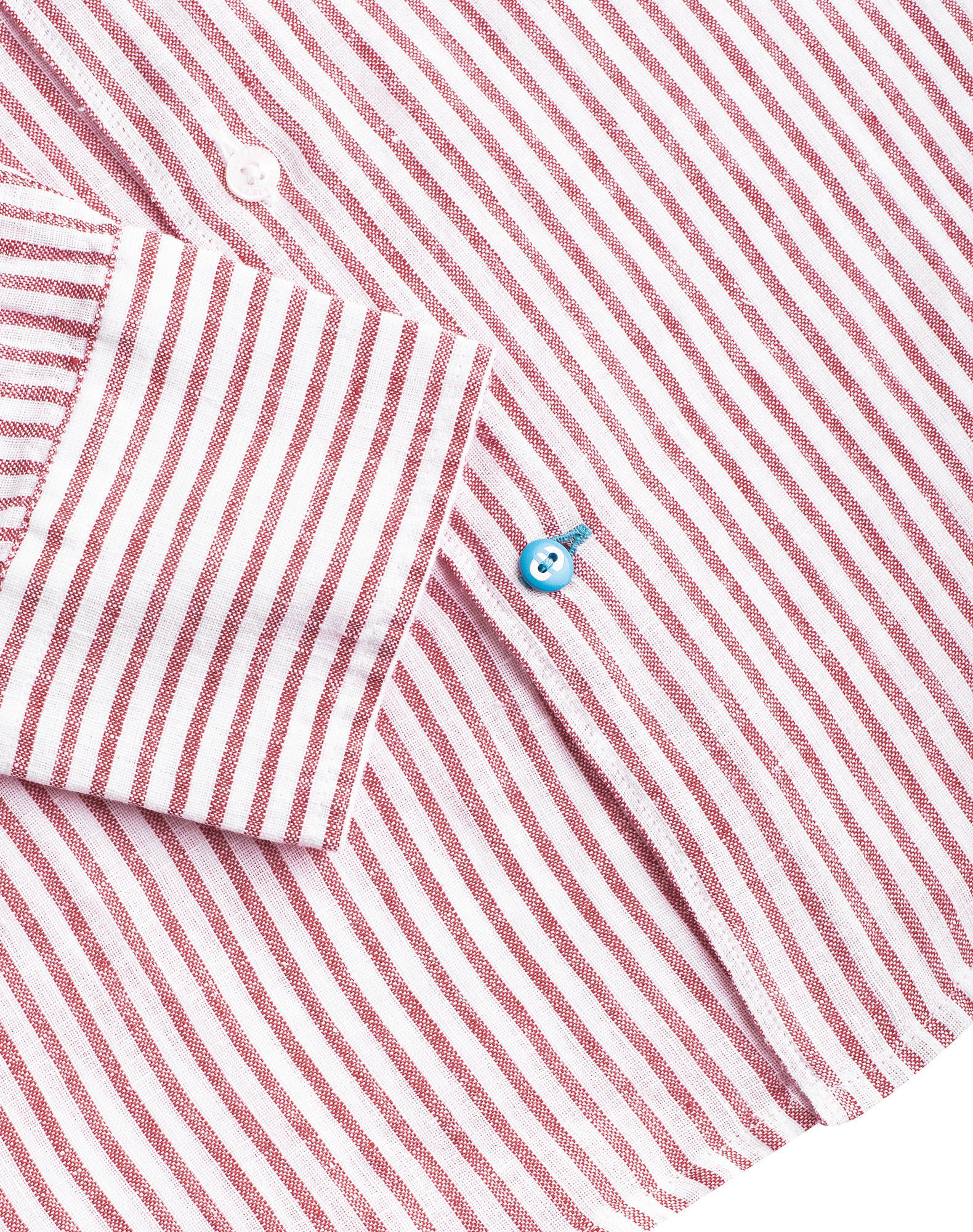 Camisa às riscas em linho Vermelho-3
