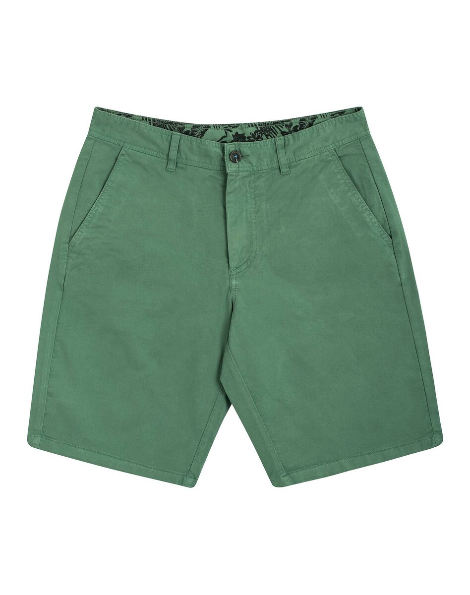 Calções Bermudas em algodão orgânico com elastano Verde-1