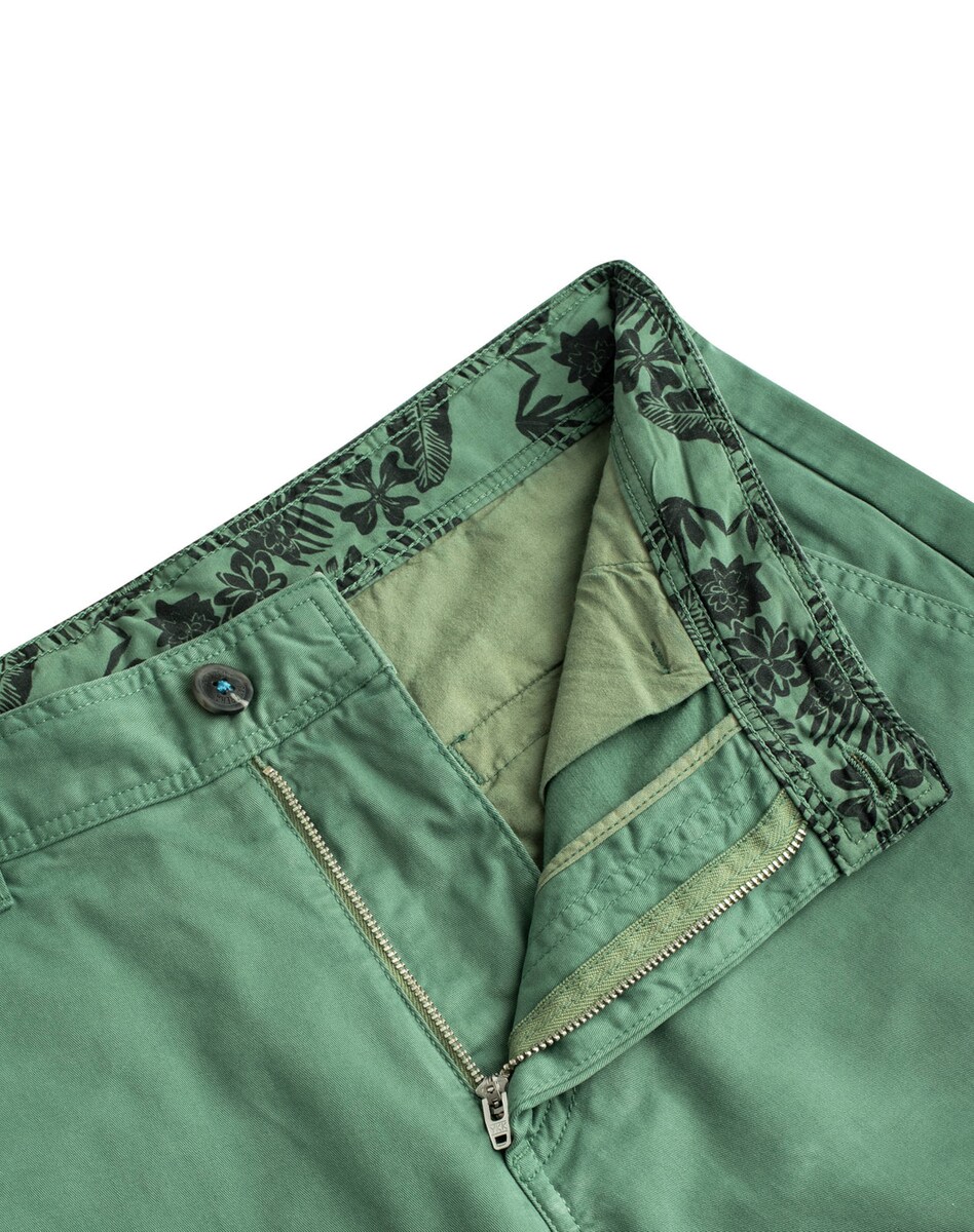 Calções Bermudas em algodão orgânico com elastano Verde-2