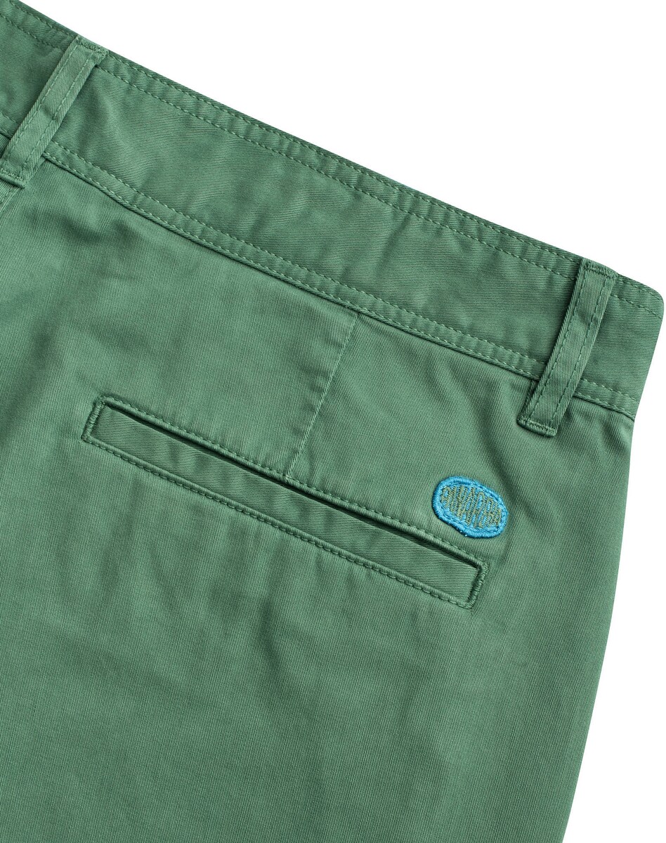 Calções Bermudas em algodão orgânico com elastano Verde-3