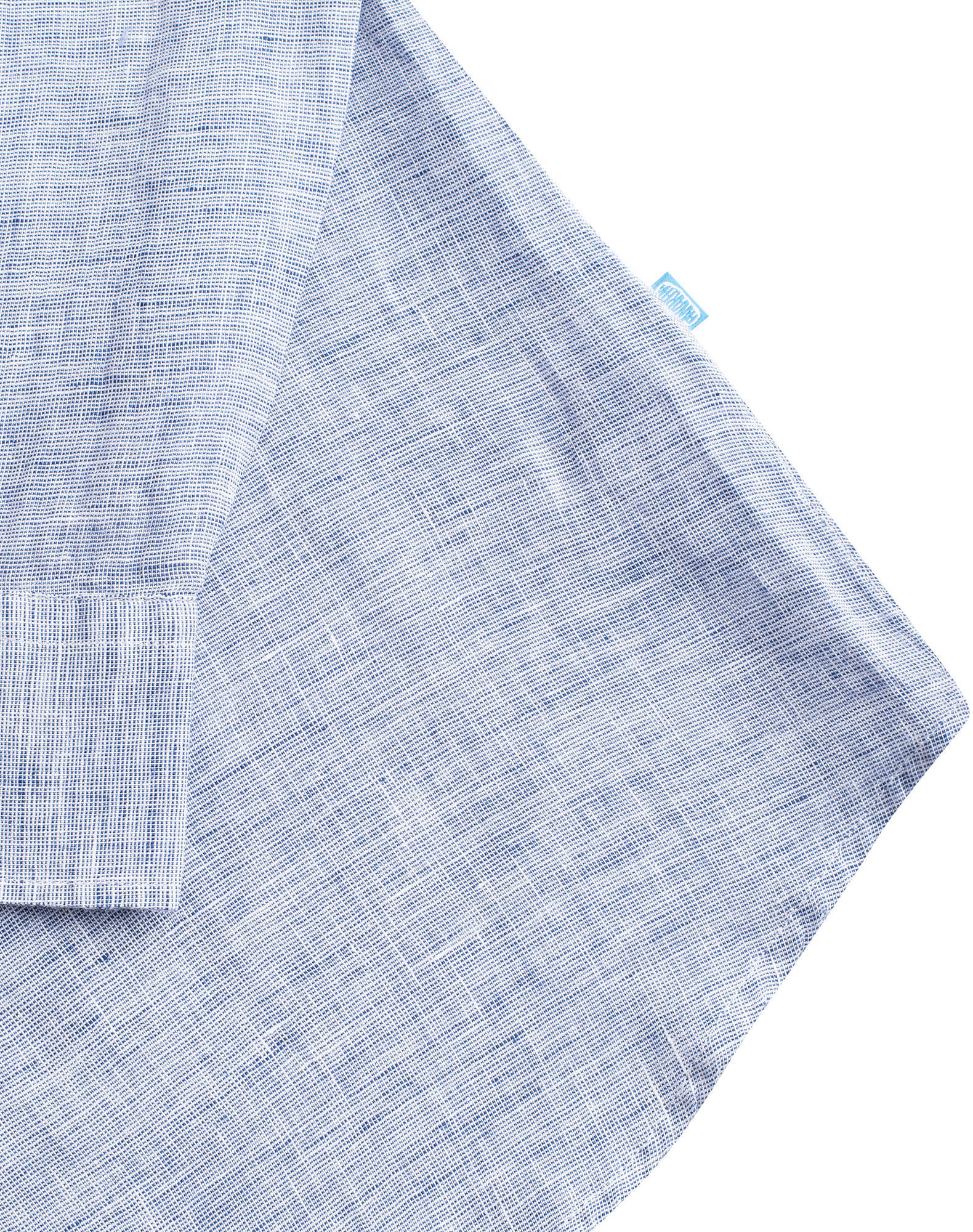 Camisa Polera em linho Azul-3