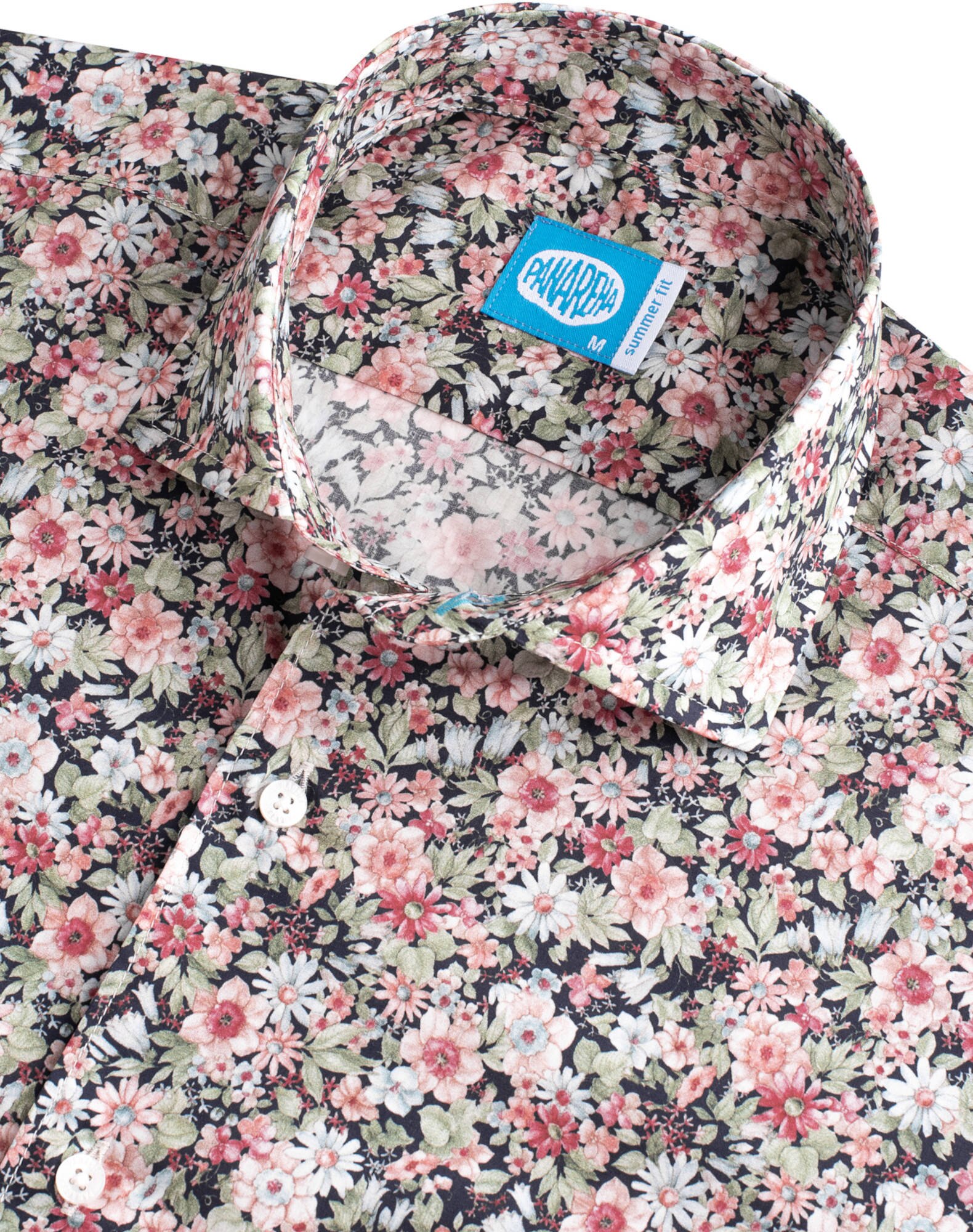 Camisa Floral em algodão Rosa-2