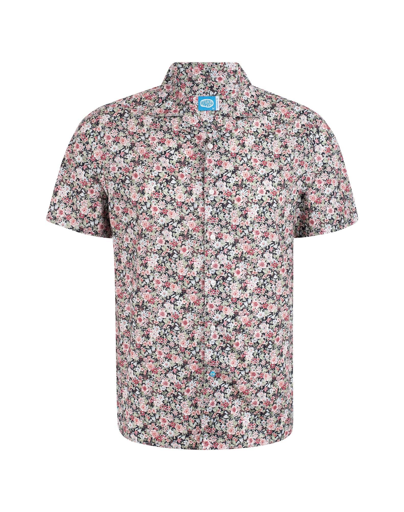 Camisa Aloha Floral em algodão Rosa-1