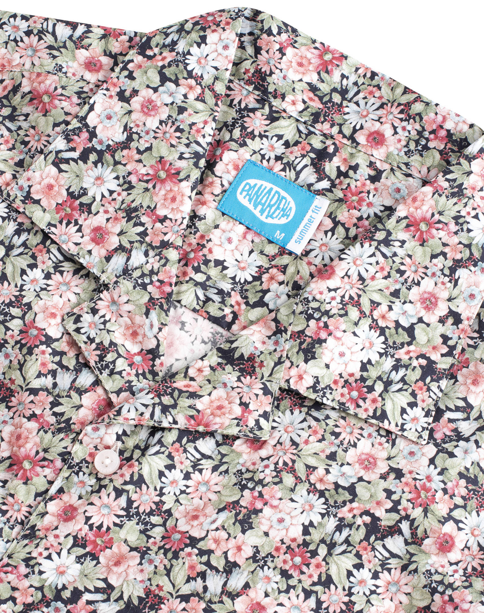 Camisa Aloha Floral em algodão Rosa-2