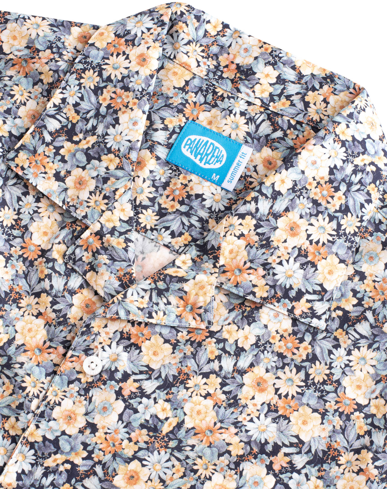 Camisa Aloha Floral em algodão Amarelo-2