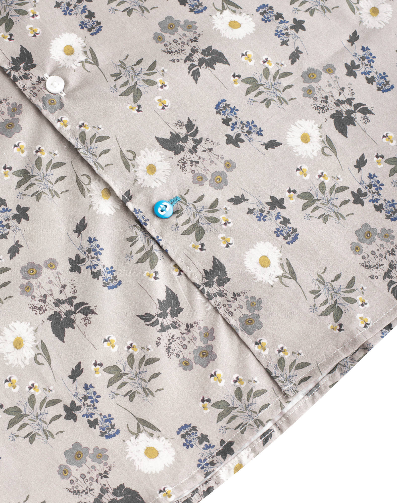 Camisa Floral em algodão Cinzento-3