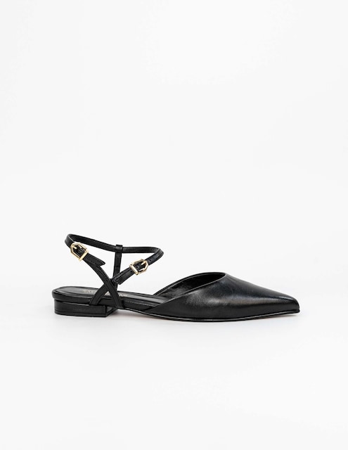 Imagem 0 de Sapatos Rasos em Pele - Preto