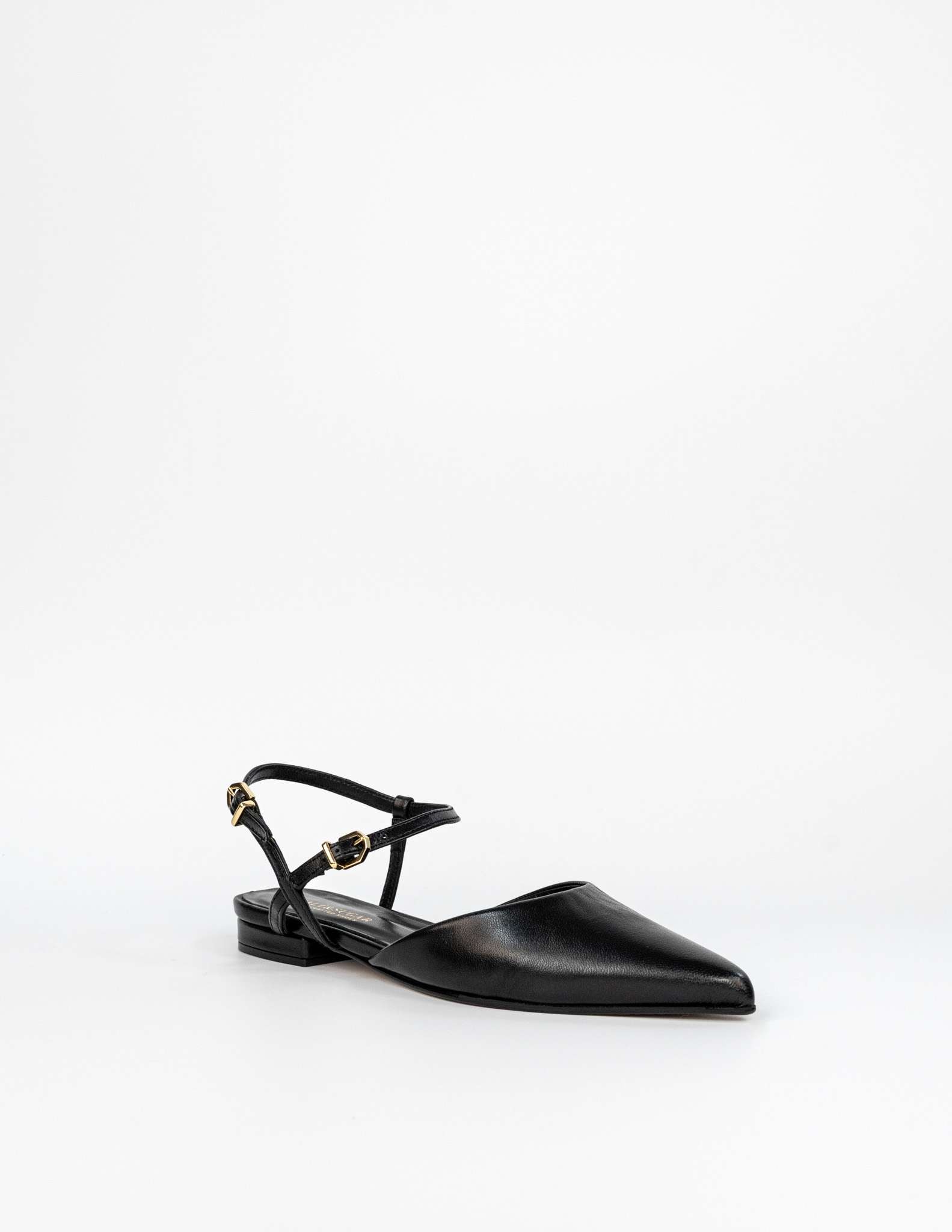 Sapato Raso com Fivelas - Preto Preto-2