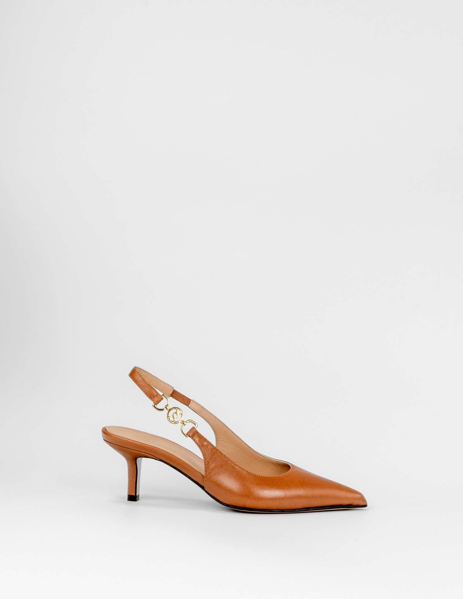 Imagem 0 de Sapatos de Salto Alto em Pele - Caramelo