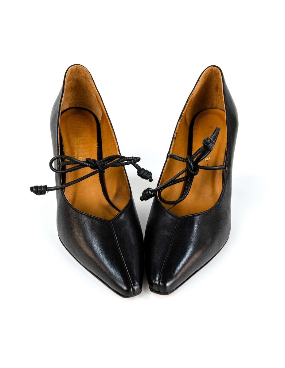 Sapato de Salto Alto em Pele - Preto Preto-3