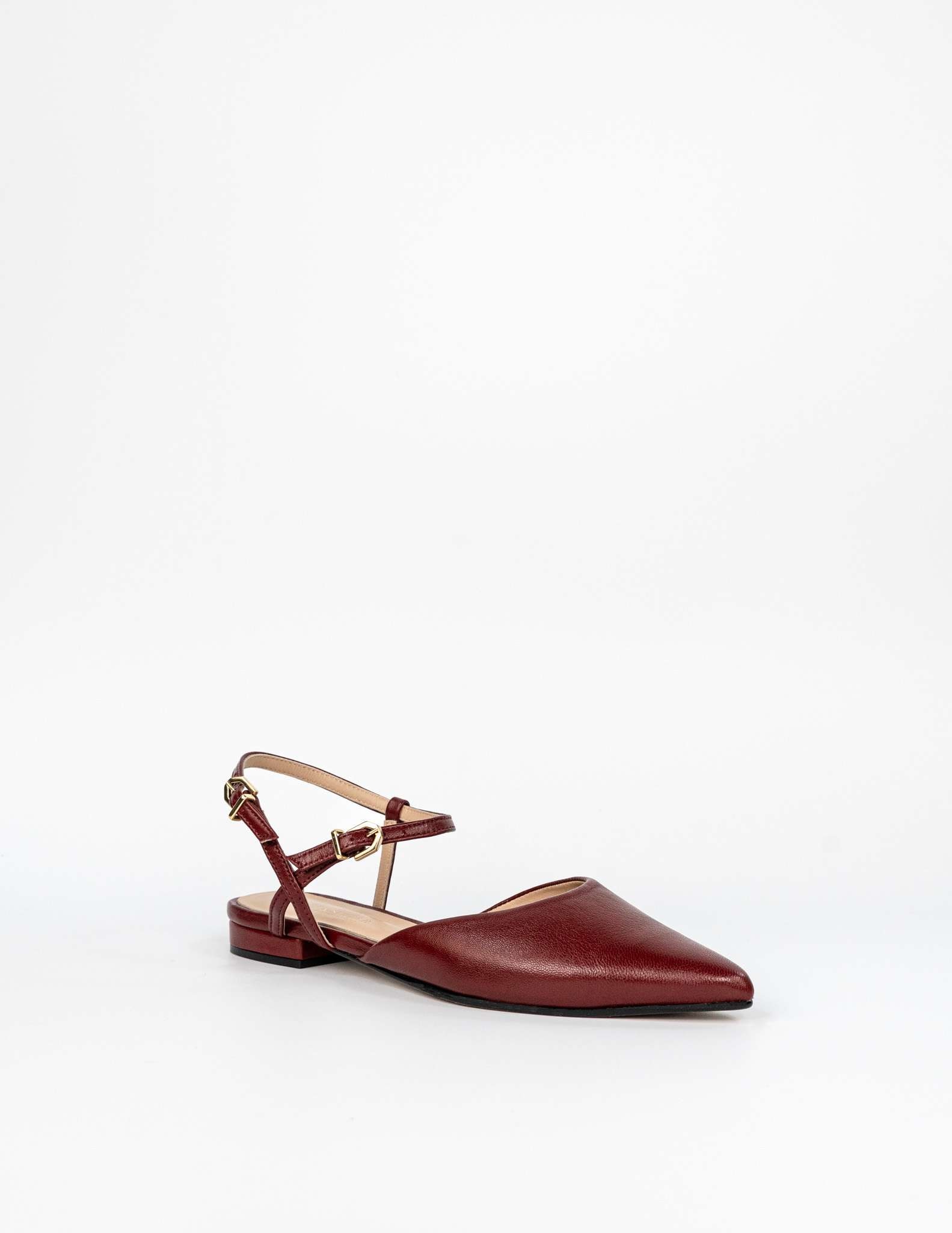 Sapato Raso com Fivelas - Bordeaux Bordeaux-2