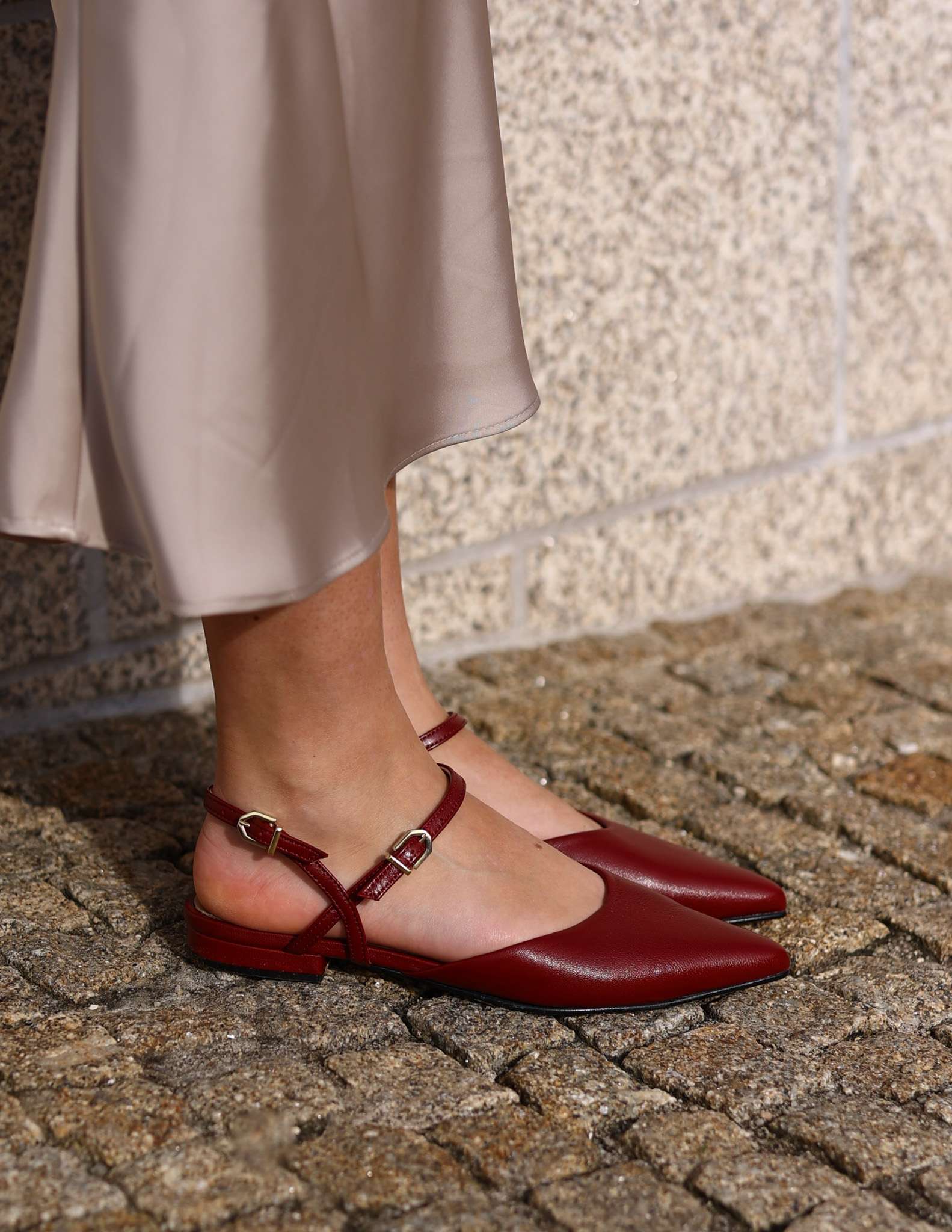 Sapato Raso com Fivelas - Bordeaux Bordeaux-4