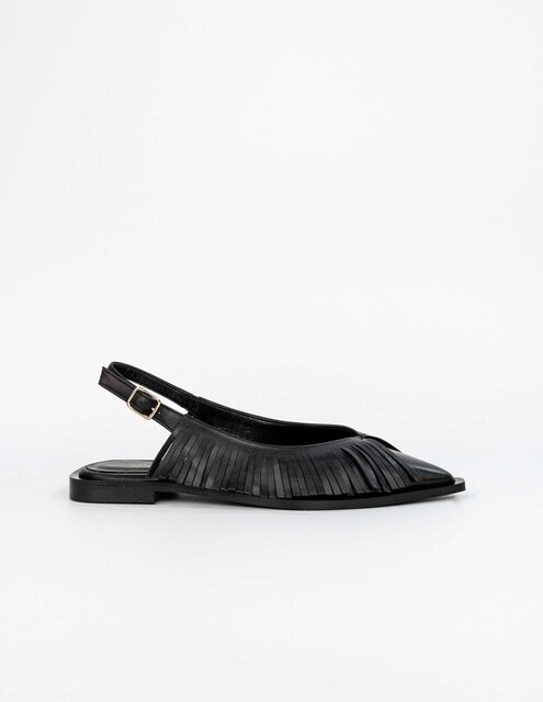 Imagem 0 de Sapatos Rasos em Pele - Preto
