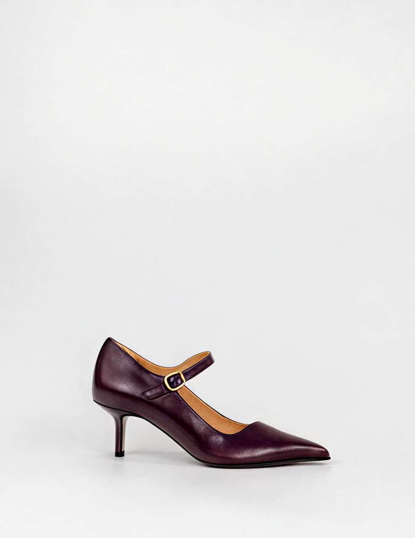 Imagem 0 de Sapato de Salto Alto em Pele - Roxo