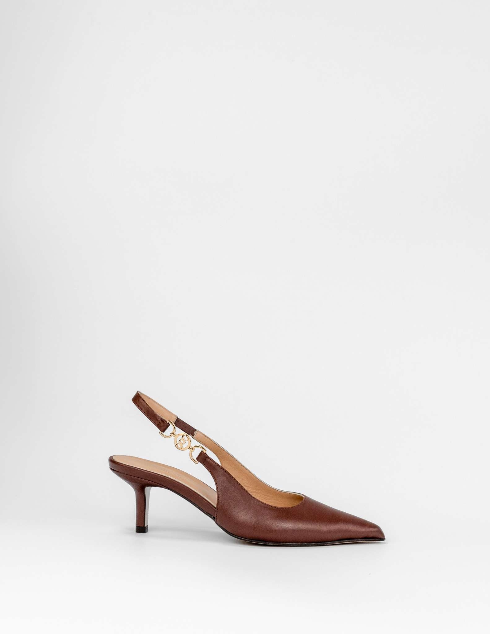 Imagem 0 de Sapatos de Salto Alto em Pele - Castanho