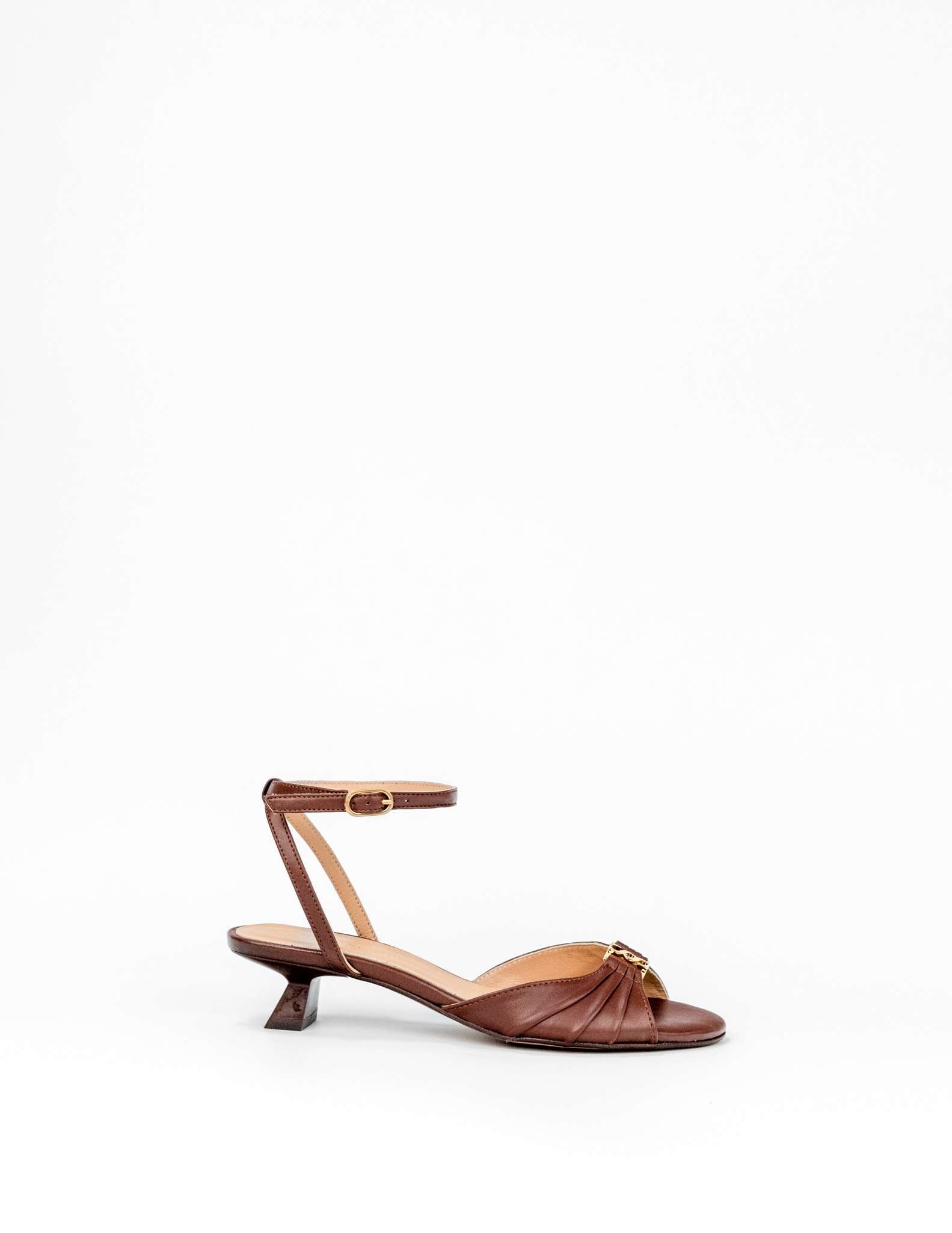 Imagem 0 de Sandálias com Salto em Pele - Castanho