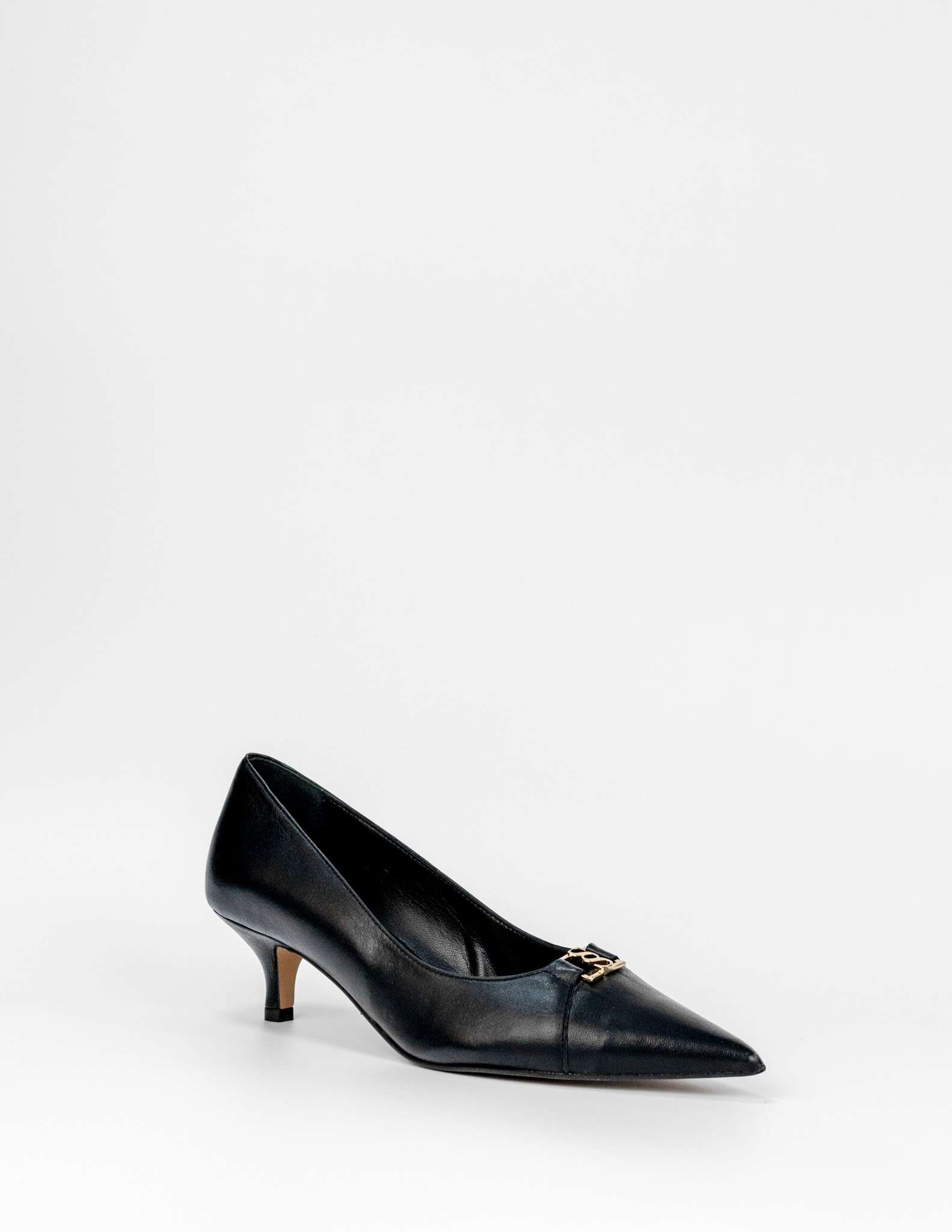Sapatos de Salto Alto em Pele - Preto Preto-2