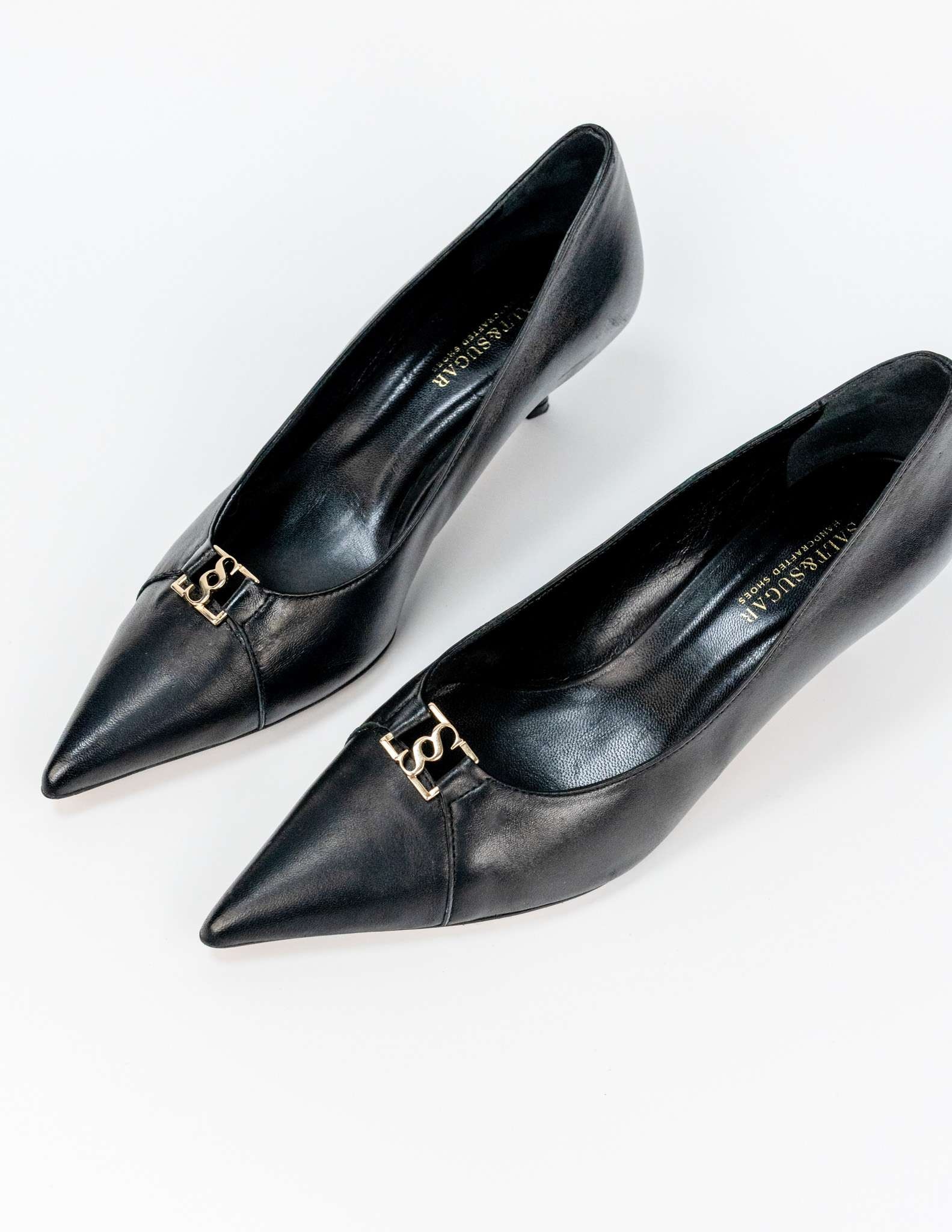 Sapatos de Salto Alto em Pele - Preto Preto-3