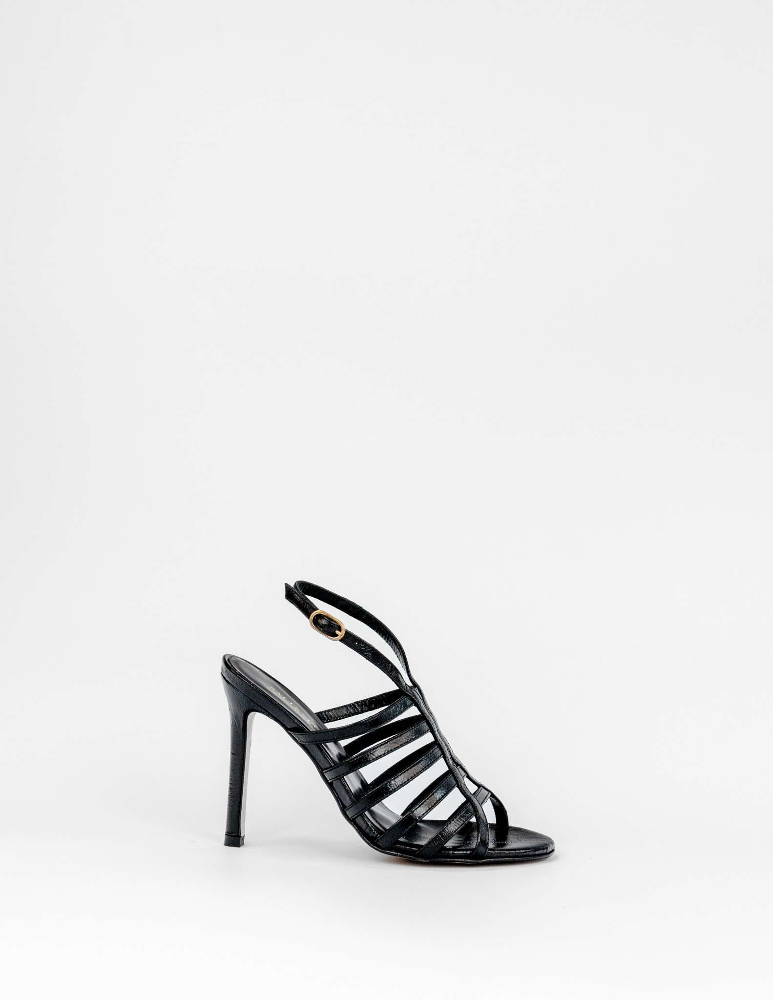 Imagem 0 de Sandálias com Salto em Pele - Preto