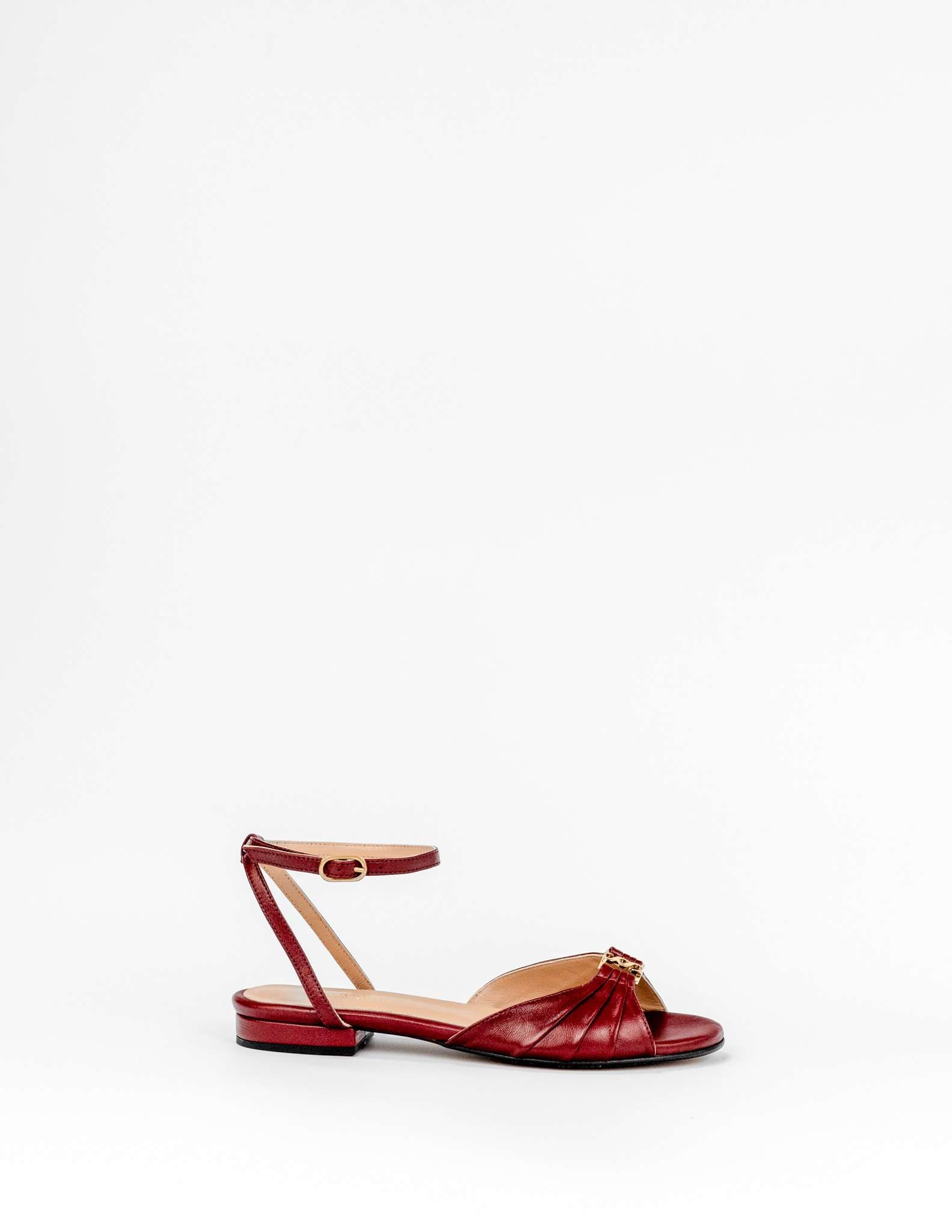 Imagem 0 de Sandálias Rasas em Pele - Bordeaux