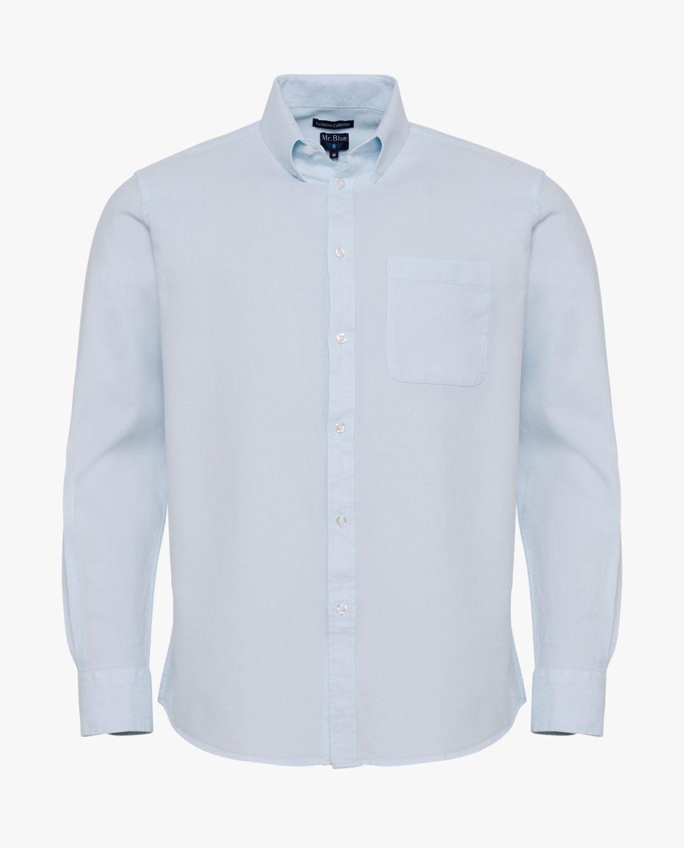 Imagem 0 de Camisa Lisa de Manga Comprida 100% Algodão com Bolso