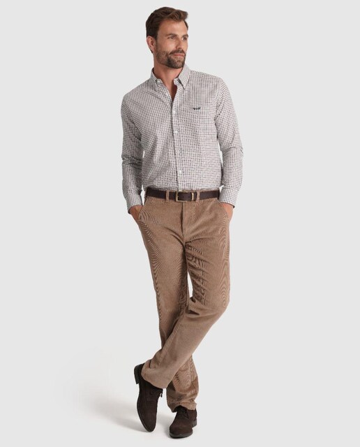 Imagem 0 de Camisa de Manga Comprida 100% Algodão aos Quadrados