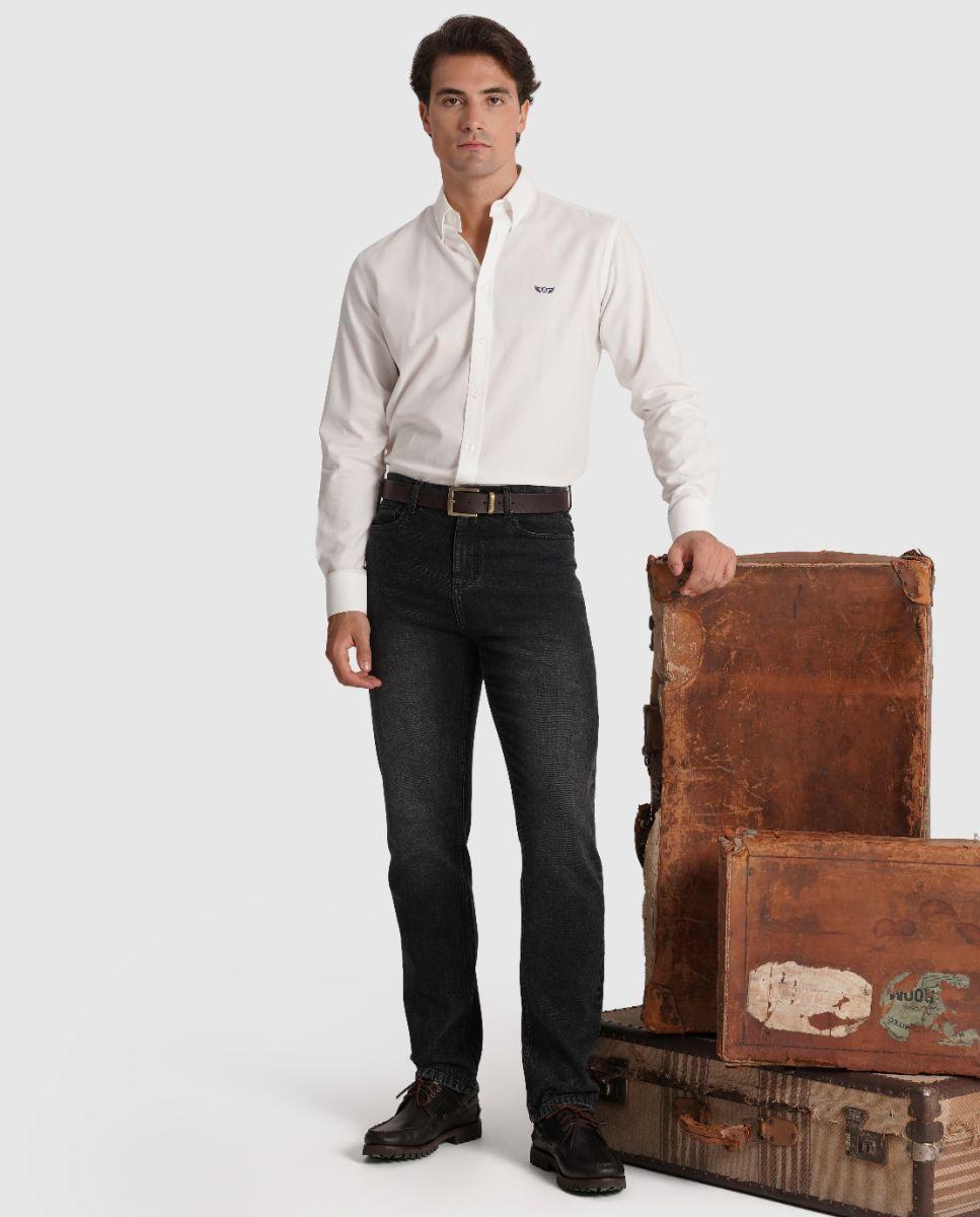 Imagem 0 de Camisa Lisa de Manga Comprida em Algodão 100%