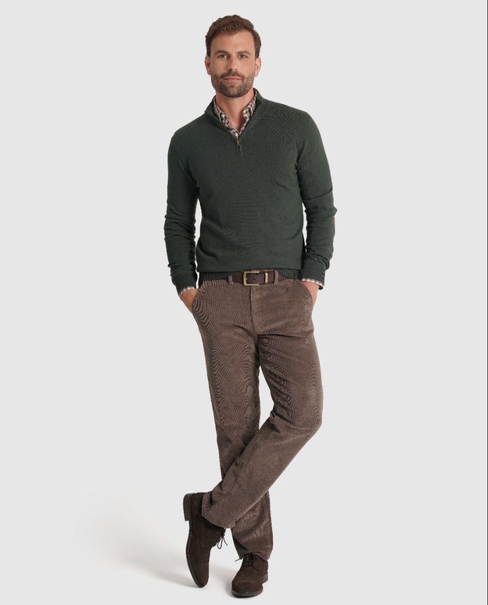 Imagem 0 de Camisola em Malha de Manga Comprida com Fecho Zip na Gola