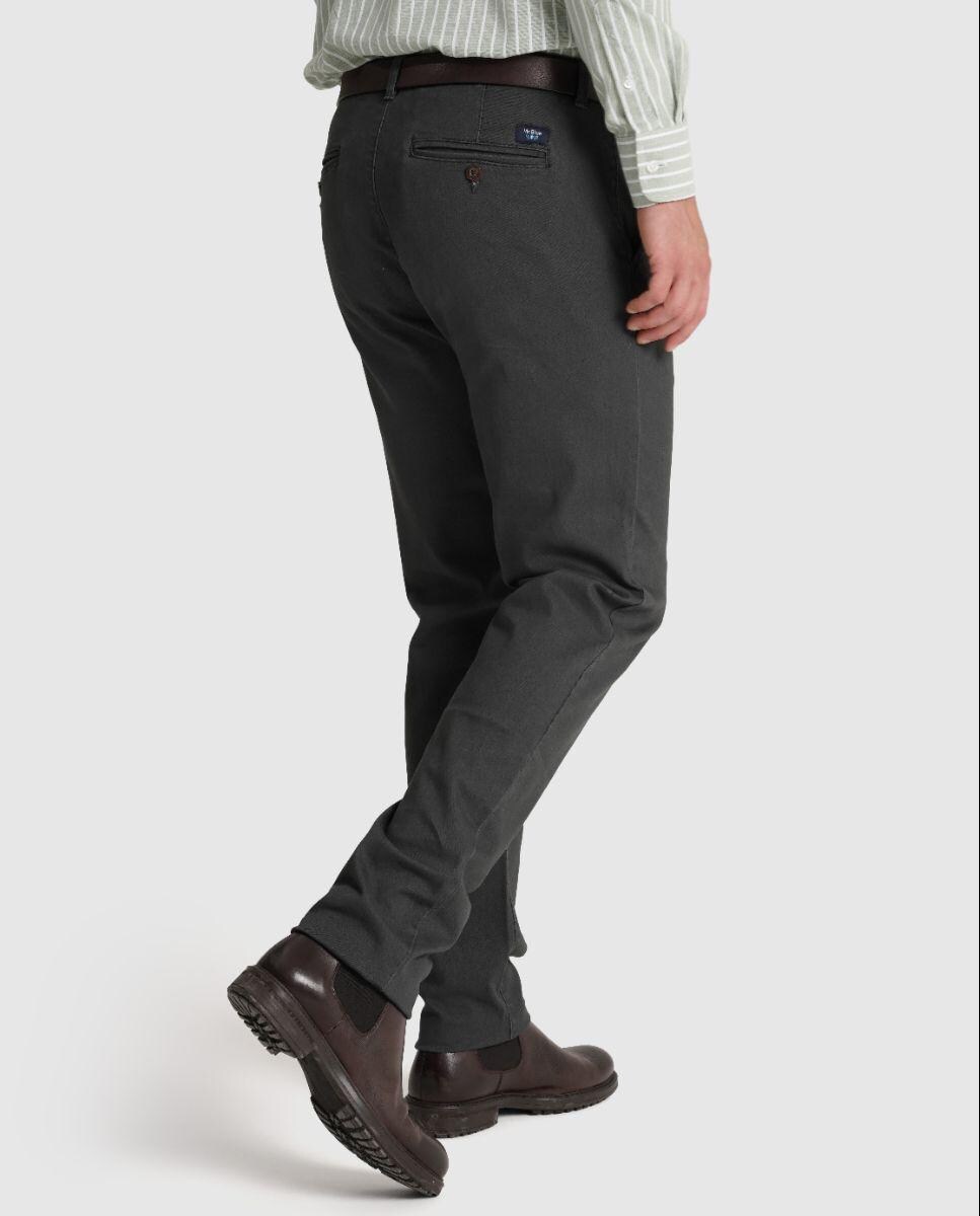 Calças Chino de Corte Slim em Cinzento Cinzento-1