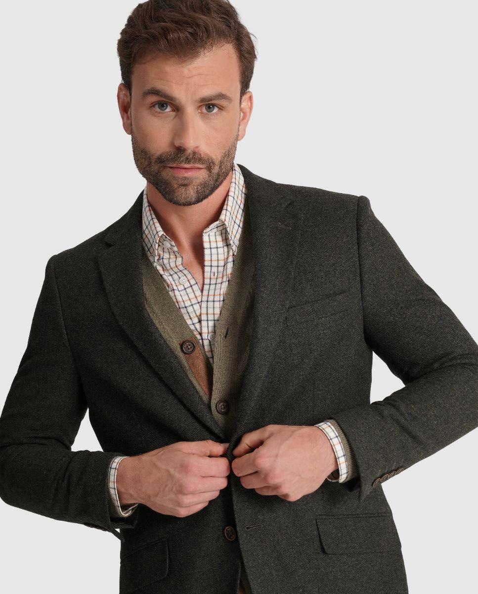 Blazer Regular com Bolsos Frontais e Fecho com Dois Botões Verde-1