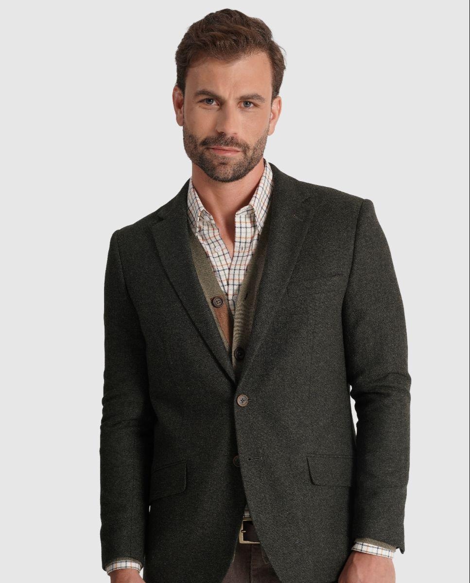 Blazer Regular com Bolsos Frontais e Fecho com Dois Botões Verde-2