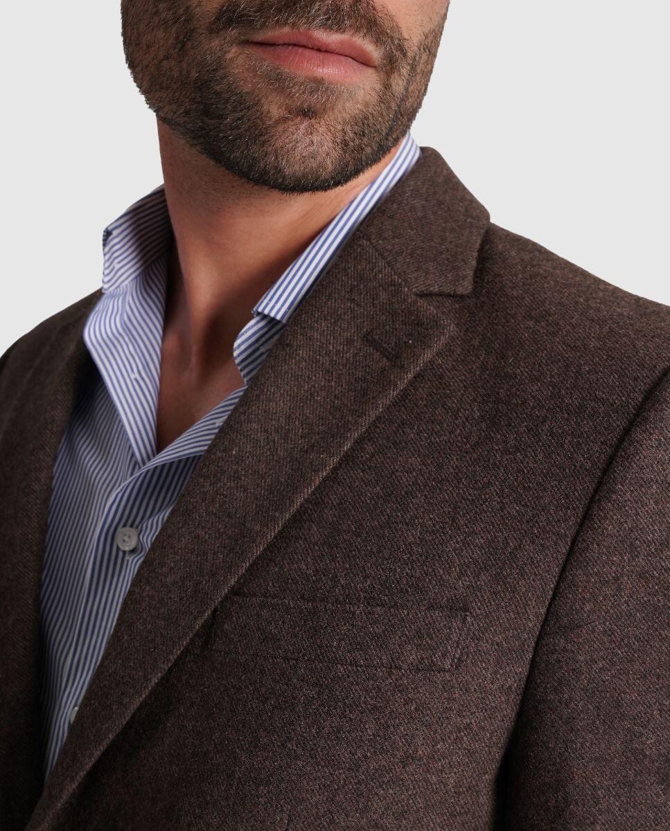 Blazer Regular com Bolsos Frontais e Fecho com Dois Botões Castanho-4