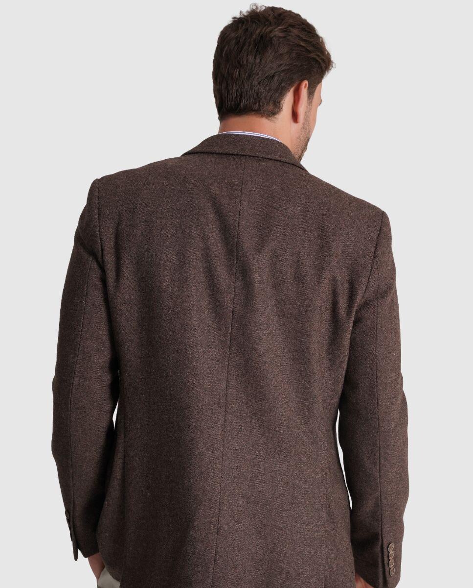 Blazer Regular com Bolsos Frontais e Fecho com Dois Botões Castanho-5