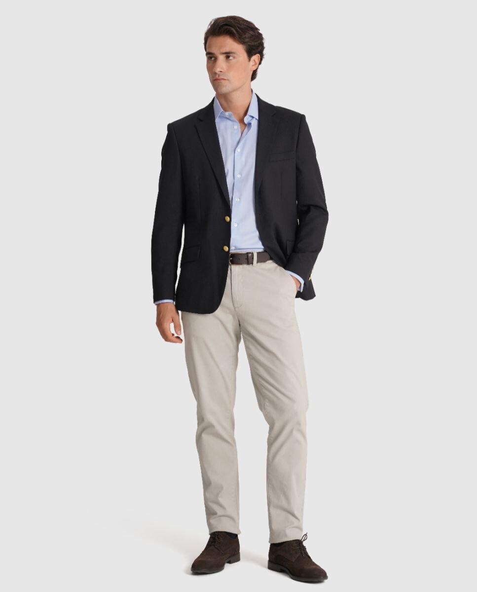Blazer Regular com Bolsos Frontais e Fecho com Dois Botões Preto-1
