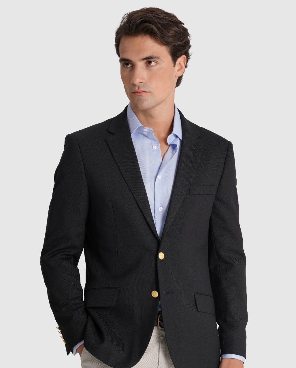 Blazer Regular com Bolsos Frontais e Fecho com Dois Botões Preto-2