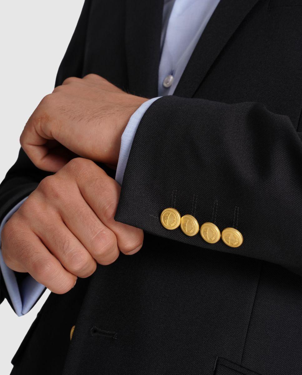 Blazer Regular com Bolsos Frontais e Fecho com Dois Botões Preto-4