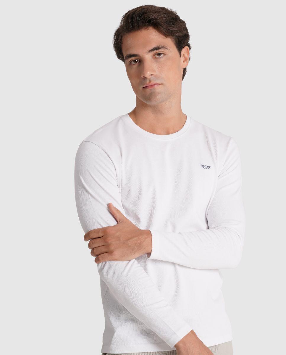 Imagem 0 de T-shirt de Manga Comprida e Gola Redonda