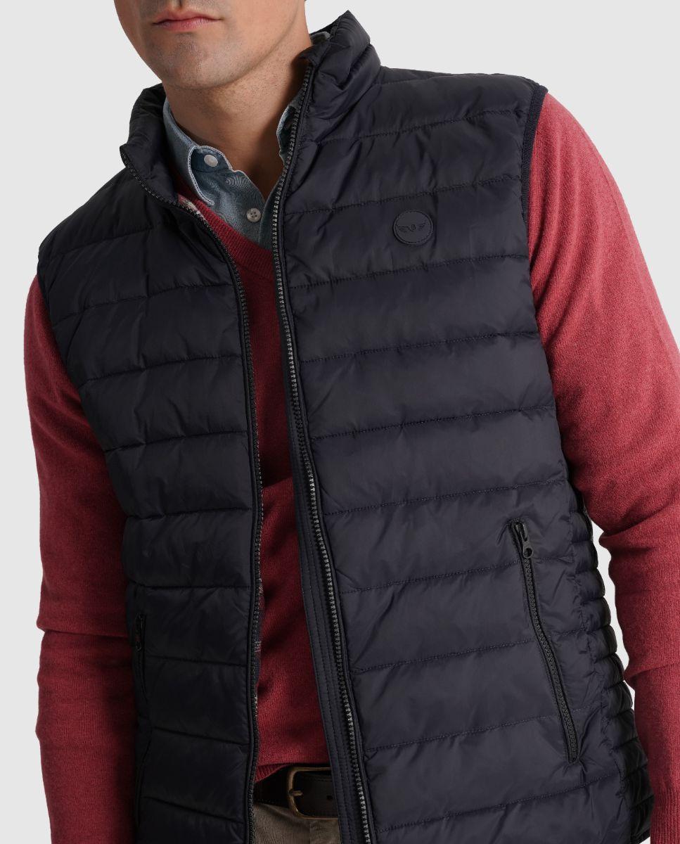 Colete Acolchoado com Fecho Zip Azul-marinho-2