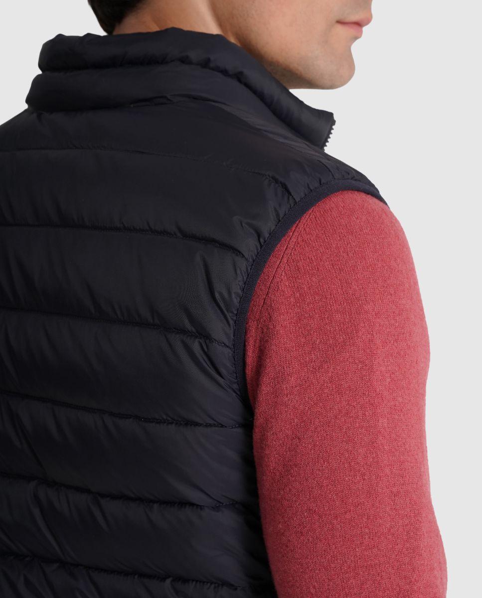 Colete Acolchoado com Fecho Zip Azul-marinho-3